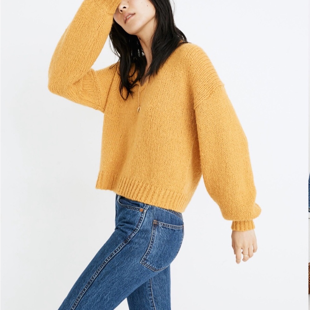 NWT Madewell Balloon-Sleeve Pullover Sweater